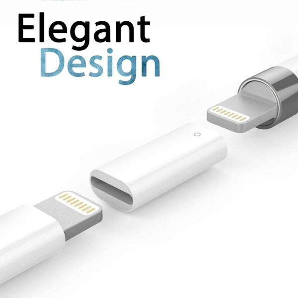 TechMatte opladningsadapterkabel til Apple Pencil og iPad Pro (1 stk., hvid)