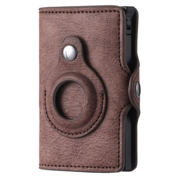 FY2108 Tracker lommebok metallkortholder for Air Tag Vintage (brun)