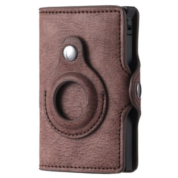 FY2108 Tracker Lompakko Metalli Kortinpidike Air Tag Vintage (Ruskea)