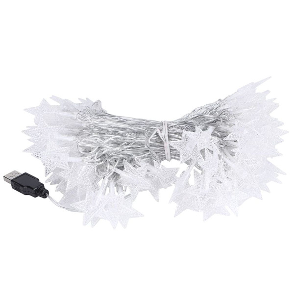 10m/32.8ft 80 LED Lyskæde Femtakket Stjerne USB LED Lampe KLB