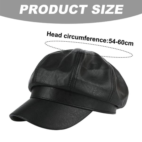 56-58 cm hat omkreds, beret med skygge, dame sommer sort