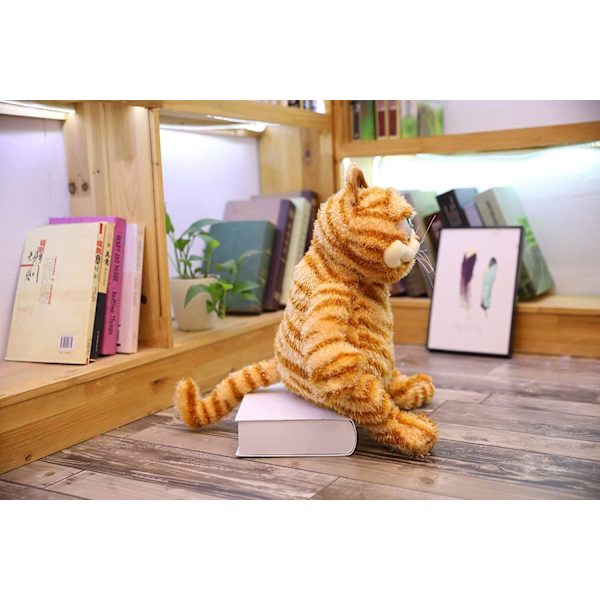 Stor fet orange plyschkatt, realistisk gul tabby katt plyschleksak för pojkar och flickor, julklapp födelsedagspresent, 11,8 tum (30 cm)