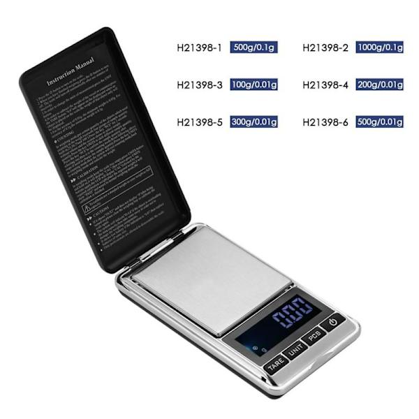 Lommeskala presisjonsvekt digital vekt skala 300 G 0,01 G mini digitalvekter