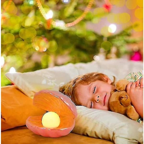 Shell Pearl Light LED Accent Light Bärbar Nattlampa Rosa