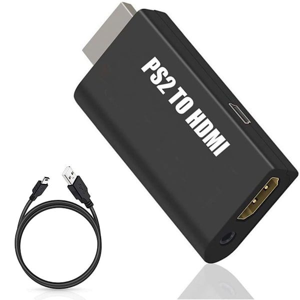 PS2 til HDMI Audio Video Konverter Adapter PS2 til HDMI Konverter Adapter med 3,5 mm