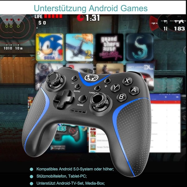 Trådløs Pro-kontroller for Nintendo Switch/Switch Lite/Switch OLED, Bluetooth