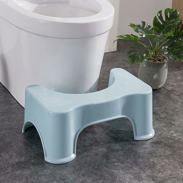 Jalkatuki Kylpyhuone Squatty Potty WC-jakkara Lapset Raskaana Oleva Nainen Istuin WC-jakkara Aikuisille Miehille Naisille Mukava Kyykkyapuaskeljakkara, Sininen KLB