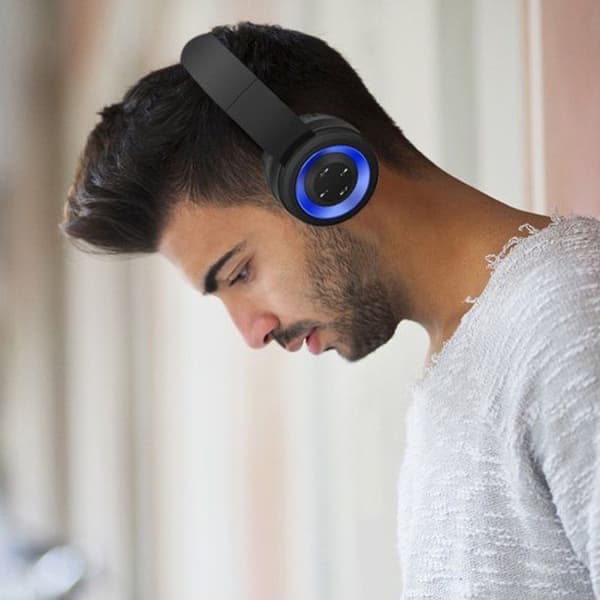 Bluetooth-headset Trådlöst headset Brusreducering Fällbar Blå Svart