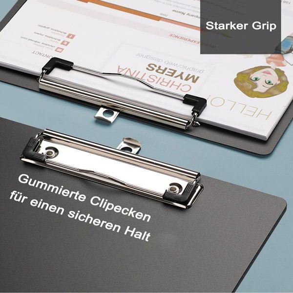 A4 klipsmappe, 6 A4 klipsmapper med gummibelagt metalklips, klipsmappe, KLB