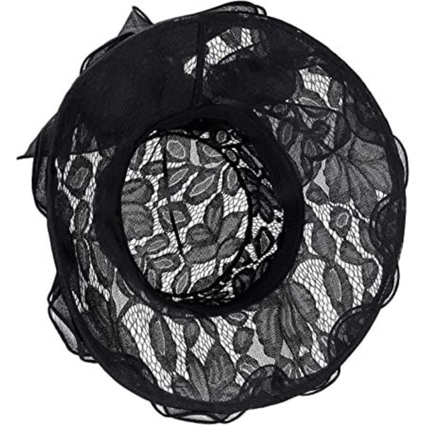 Elegant blonde brudekjole i blonder til solhat til strand, rejse, sommer, solbeskyttelse, skygge, udendørs fascinator til aftenfest, ferie
