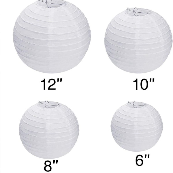 Lihao Papperslykta Lampskärms Bröllopsdekoration Papperslykta Vit (10 KLB