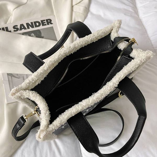 Tote bag for kvinner, PU skinn tote bag med svart KLB