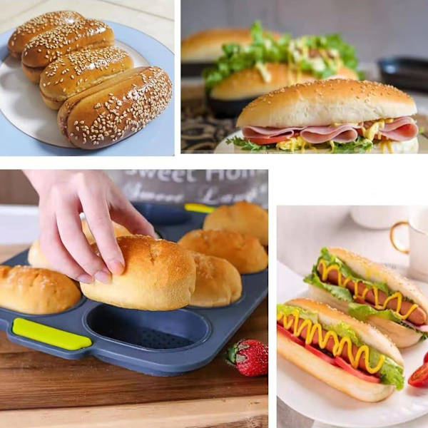 Silikonebrødform til bagning, silikonebrødform pande mini baguette bageplade