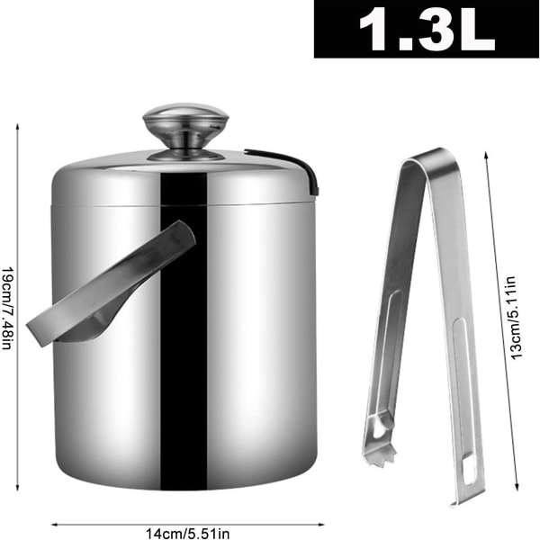 Stainless Steel Ice Container, 3 L, Ice Cube Tray with Lid and Ice