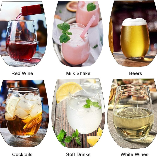 Stemless vinglasset Set glas för fester