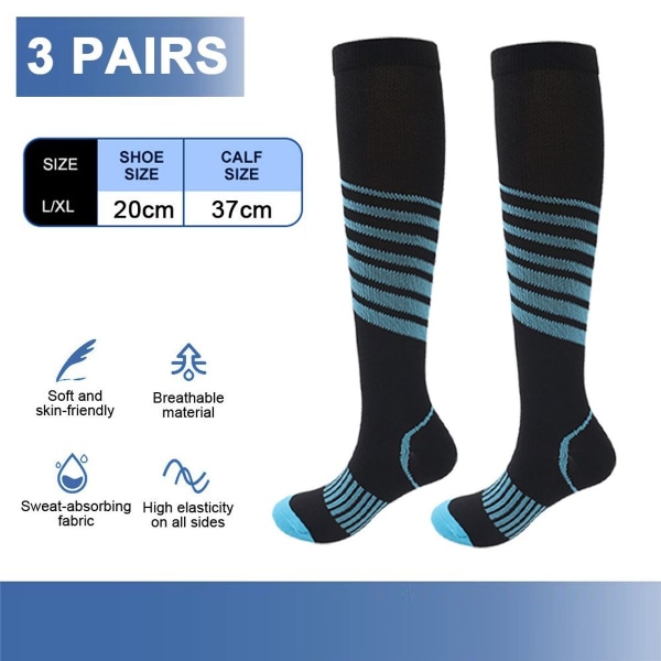 Sports Compression Socks - Pressure Compression Sports Socks L/XL KLB