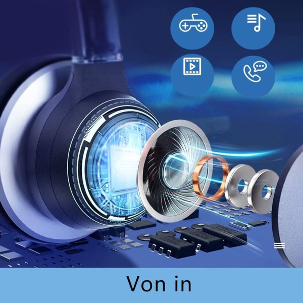 Eachocal PC-headset med mikrofon, stereo USB-støydempende mikrofon og KLB