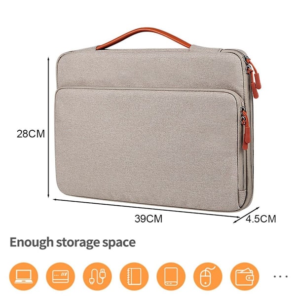 Laptopveske - 14,1-15,4\" Universell størrelse - Vanntett Laptop Khaki