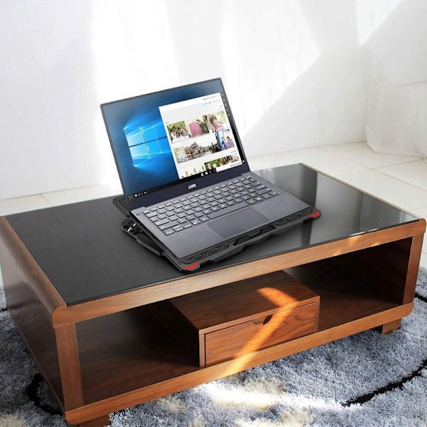 C5 Gaming Laptop Cooler Kjøleplate, Bærbar PC Vifte Kjølestativ, 5 Vifter