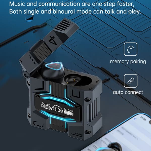 TWS Bluetooth 5.3 Ørepropper Håndfri Hodetelefoner Vanntett Grå