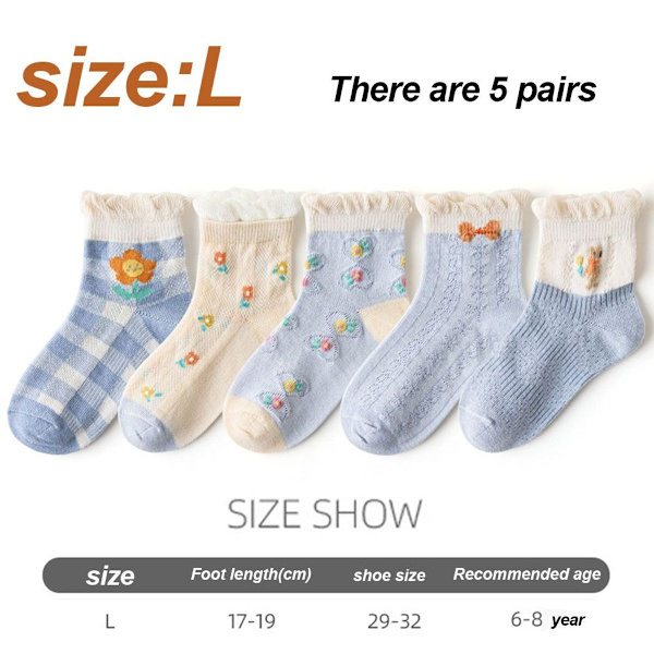 Par Baby Girls Boys Tunna Mesh Bomullssockor Småbarn L KLB