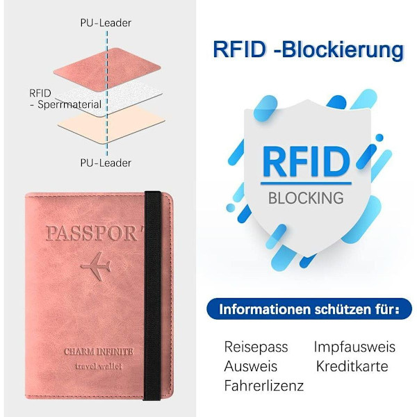 Passporttisuoja, Czyan Tekonahkainen Suojakuori Passi RFID-estolla