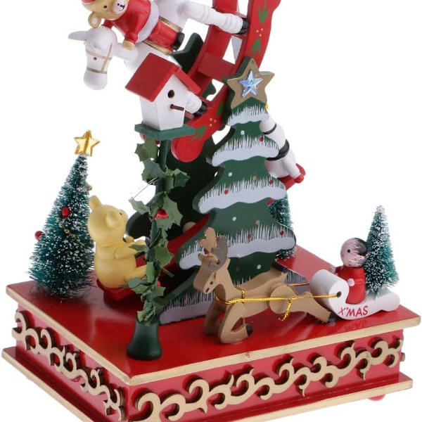 Julmusikbox Julgran Jultomte Barnleksaker, Set med 4 KLB