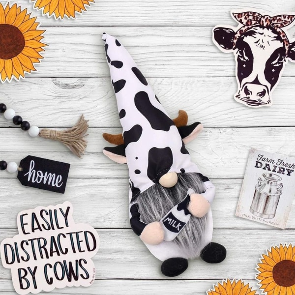 Farmhouse Cow Svenske Gnomes Gave med melkeflaske Nodic Plush Milk Cow