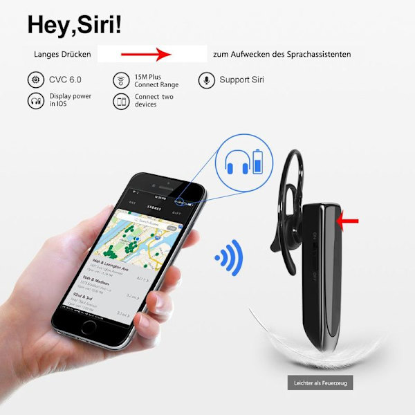 Bluetooth-kuulokkeet Bluetooth-kuulokkeet iPhone Android Gold