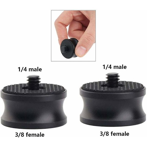 Tripod skrue adapter, 3/8-16 hun til 1/4-20 han (2 stk.) KLB