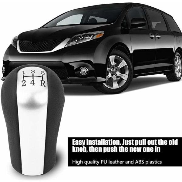 Växelspaksknopp, 5-växlad spakväxelspaksknopp för Corolla Aygo Verso Yaris Avensis Bil 1992-2009 KLB