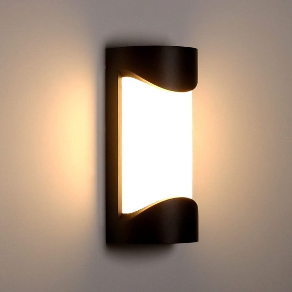 LED udendørs væglampe 12W vandtæt IP65 aluminium antracit belysning dekorativt lys