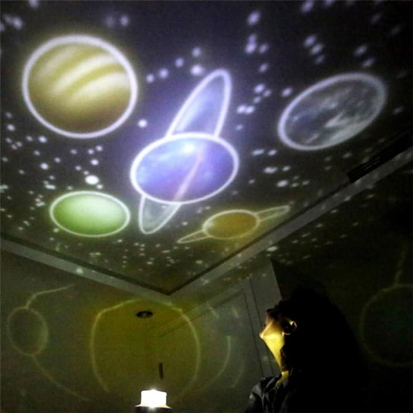 Stjernenattlys, planetarisk projektor jord univers LED-lys KLB