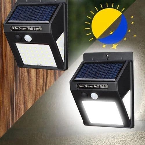 LED Solcellelamper med Bevægelsessensor Havegårdsmurlys Sikkerhed