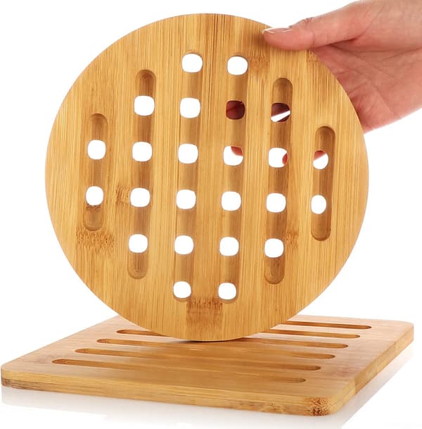 2x Bambustrivet - hållbart trivet för grytor - stekpannor - trivet - trivet