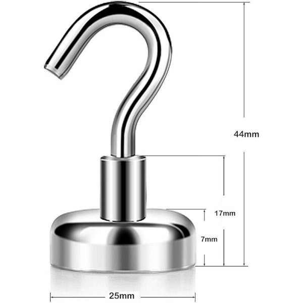 Magnetiska krokar, krokmagneter, kraftfulla neodymiummagneter 5,5 kg attraktionskraft (12-pack) KLB