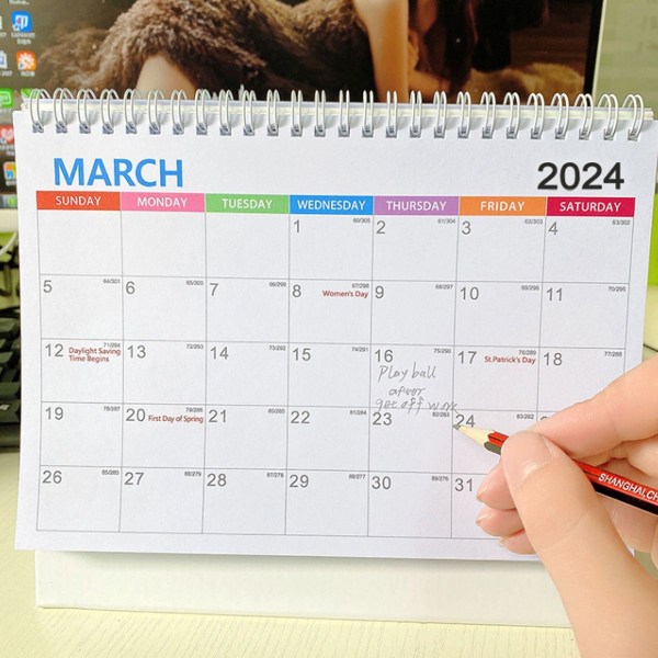2024 Skrivebords kalender - Stående Flip Skrivebords kalender 2024, Januar 2024-Desember Stil4 KLB