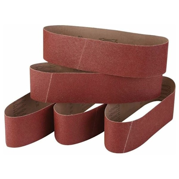 Pack of 5 Aluminum Oxide Sanding Belts 100 x 915 cm 60/80/120/240/320 Grits KLB