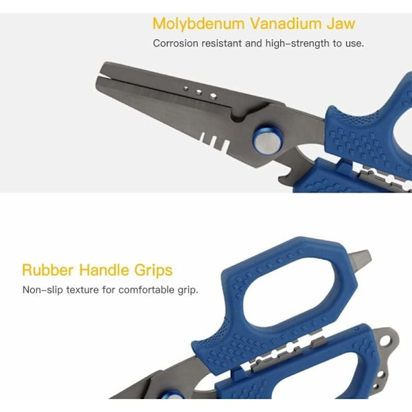 Fiskepliers med förvaringsfodral Molybden Vanadinstål Pliers Korrosionsbeständig Fiskeverktyg Blå KLB