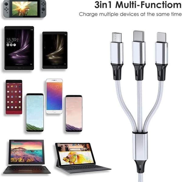 USB-kabel universell ladekabel hurtigladekabel 3 i 1 multiladekabel iP Micro