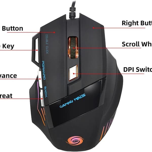 Kablet Gaming Mus 5500 DPI 7 Knapper Desktop Computer Notebook
