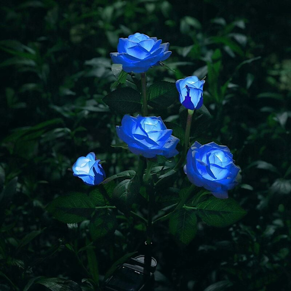 Solcellslampor i form av blommor för trädgårdsdekoration -- blå KLB