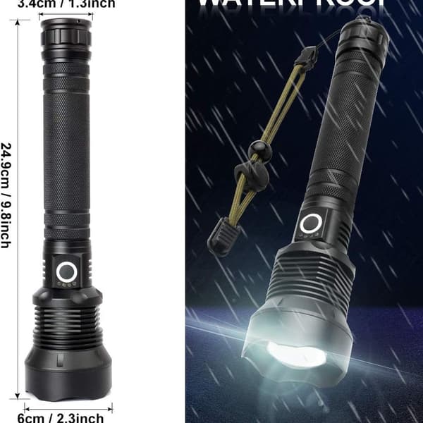 Ladattava LED-taskulamppu, taktinen taskulamppu, korkea lumen KLB