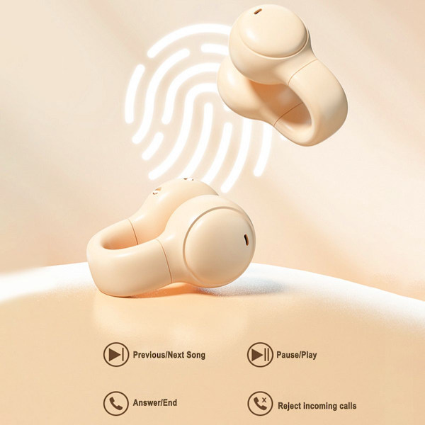 Bluetooth trådløse øretelefoner øreklips headset bein hudfarge
