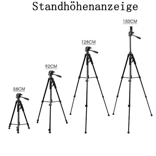 3D-kamerastativ Lätt fotostativ med mobiltelefonhållare, stativhöjd, stativ med