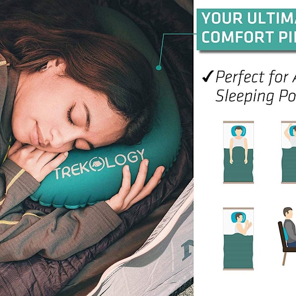 Ultralight Compact Inflatable Camping Pillow, Soft Compressible Portable