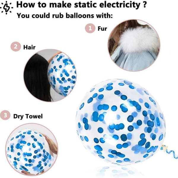 Konfettiballonger i kongeblå latex, 50 stk., 12 tommer lyse