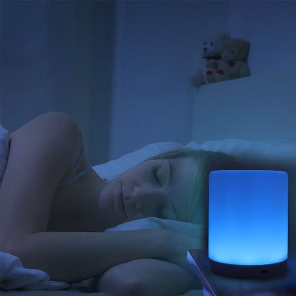 Lille farveskiftende LED-nattelys Touch-lampe til soveværelse KLB