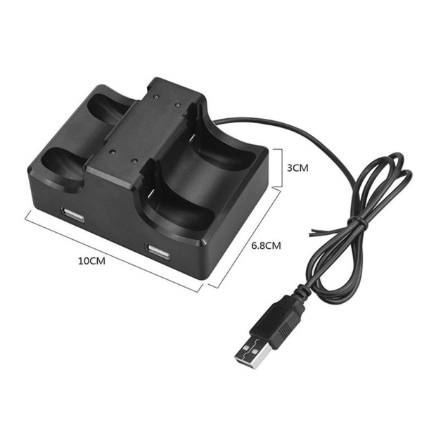 Nintendo Switch-lader med håndtak ladestasjon - 4 i 1, USB-kabel, 2 USB-porter KLB