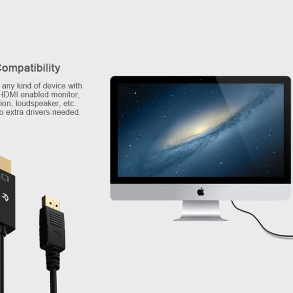 4K 1080P Displayport til HDMI Konvertering Kabel HD Dp til HDMI